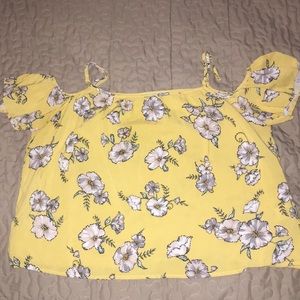Yellow flower patterned blouse